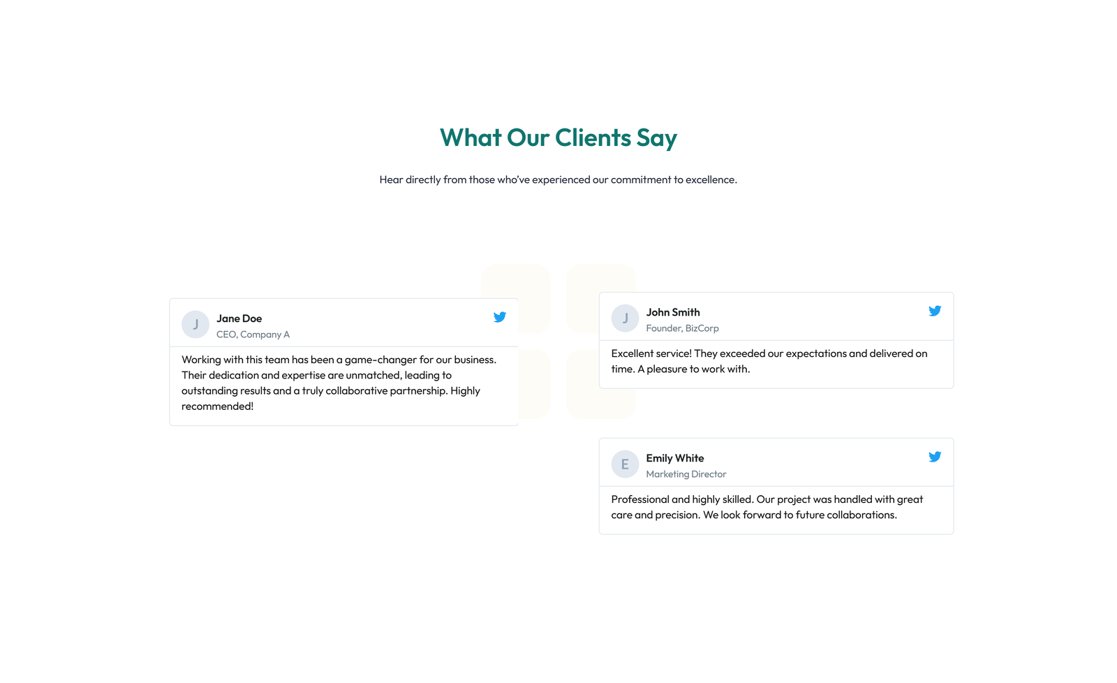 Screenshot of Testimonial with Reviews Widget with Heading 58 - Elementor Testimonial Sections component
