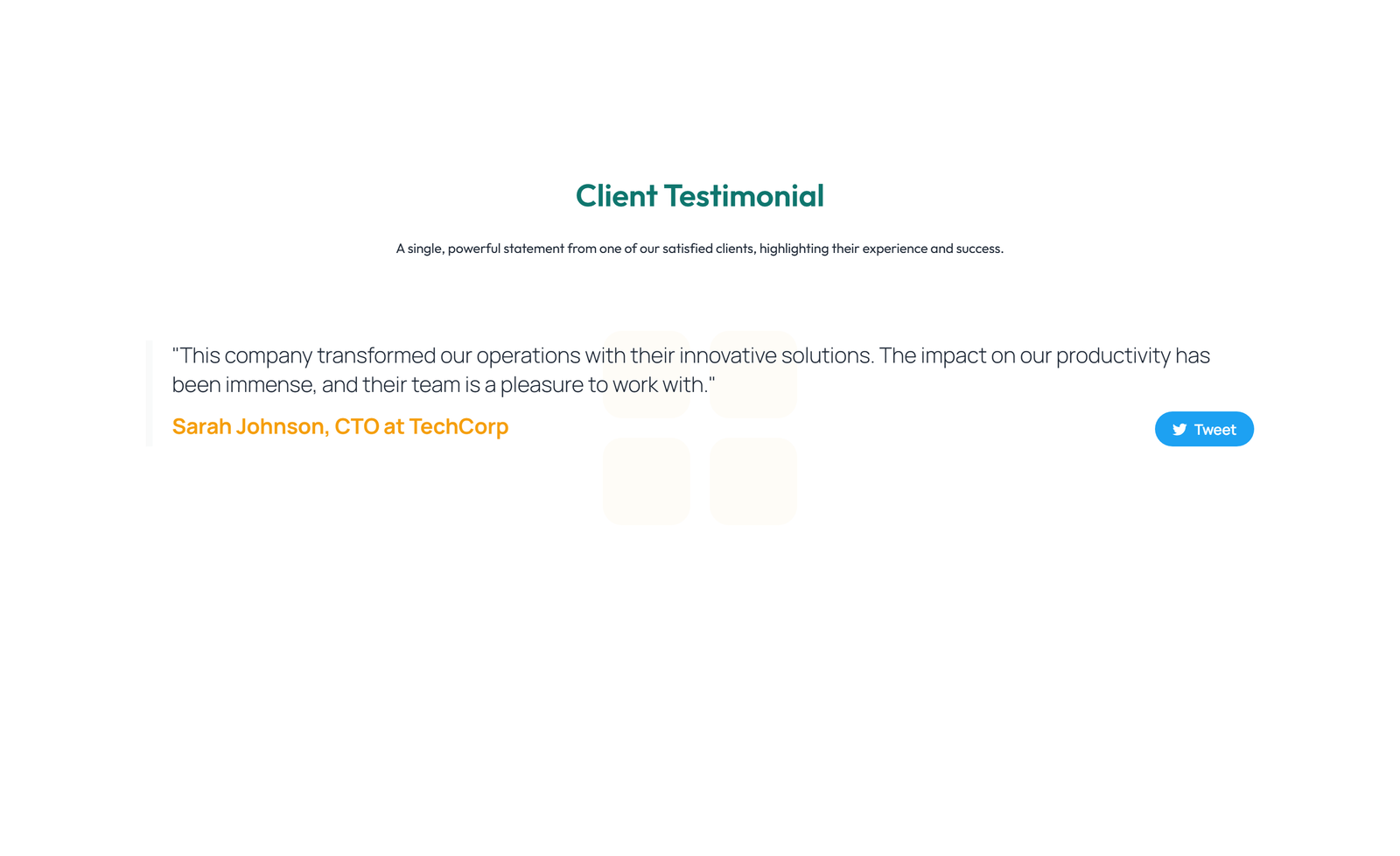 Screenshot of Testimonial with Carousel with Heading 65 - Elementor Testimonial Sections component