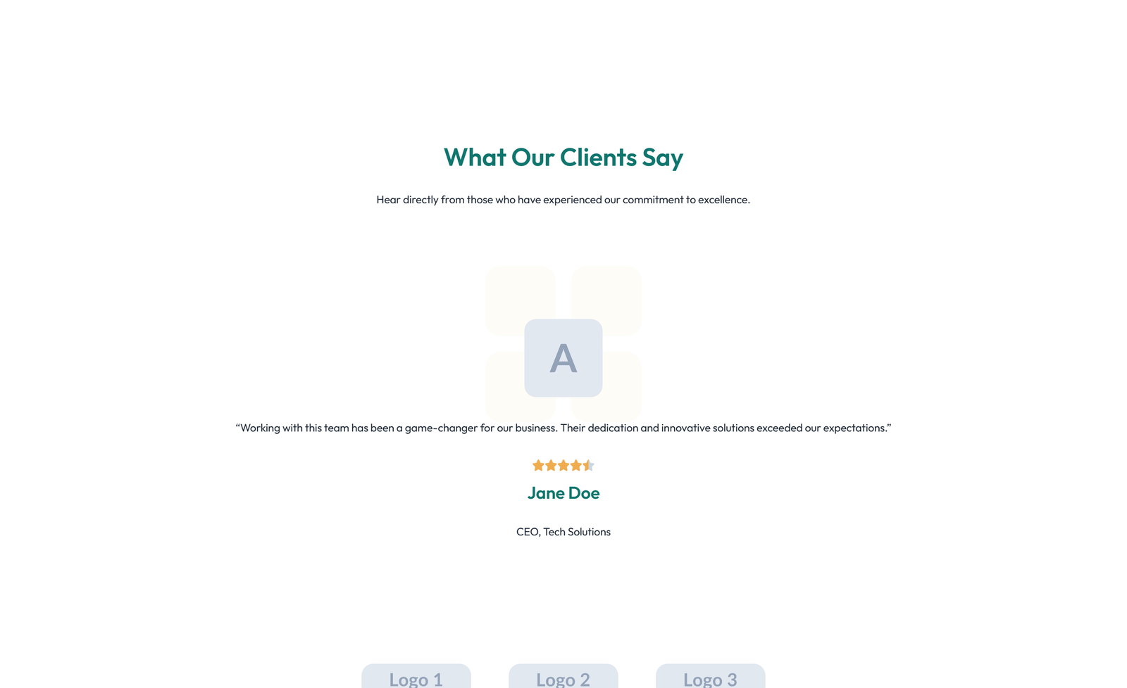 Screenshot of Testimonial with Carousel with Heading 73 - Elementor Testimonial Sections component