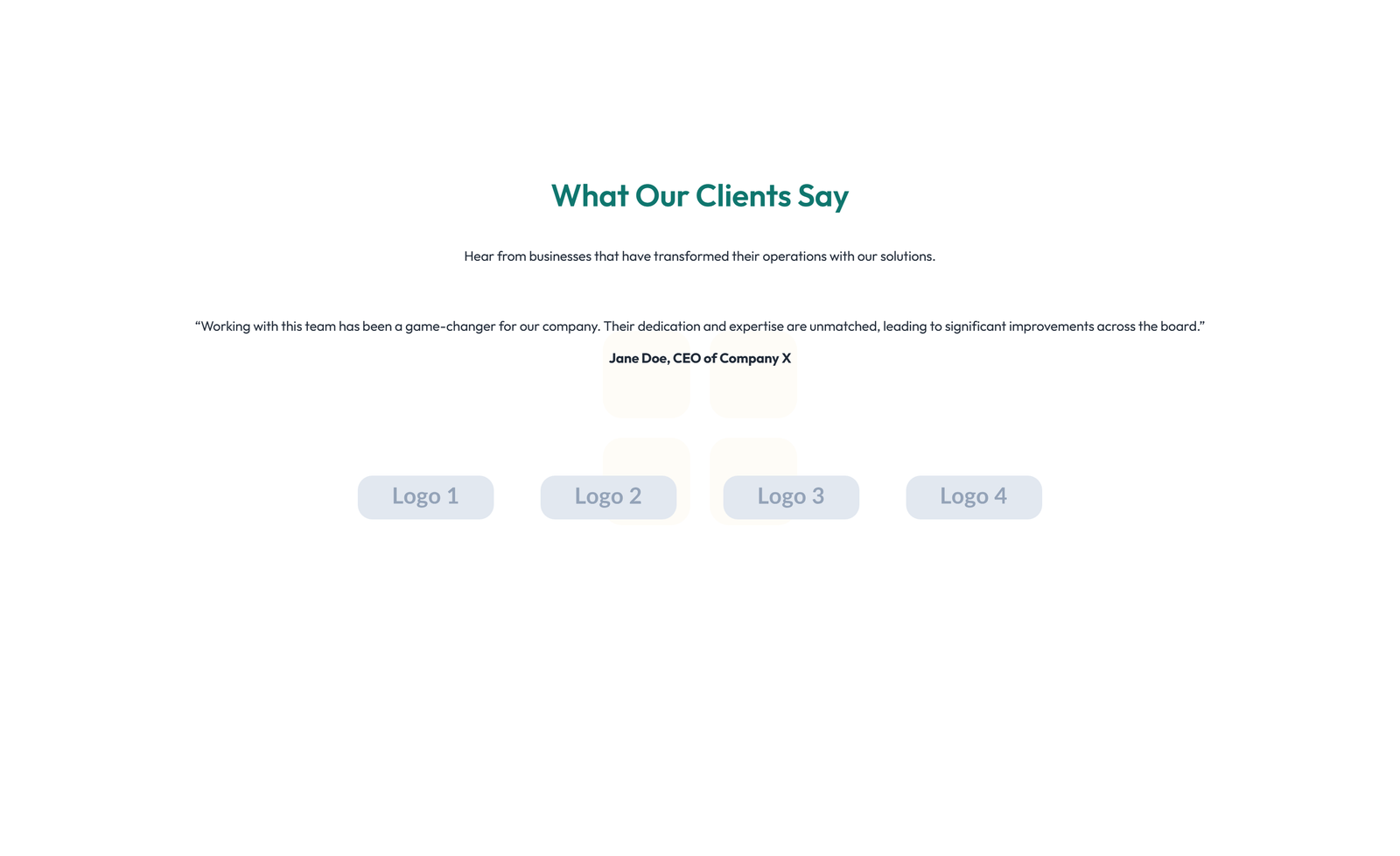 Screenshot of Testimonial with Single Centered Blockquote 74 - Elementor Testimonial Sections component