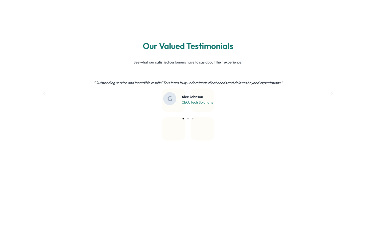 Screenshot of Testimonial with Single Centered Blockquote 76 - Elementor Testimonial Sections component