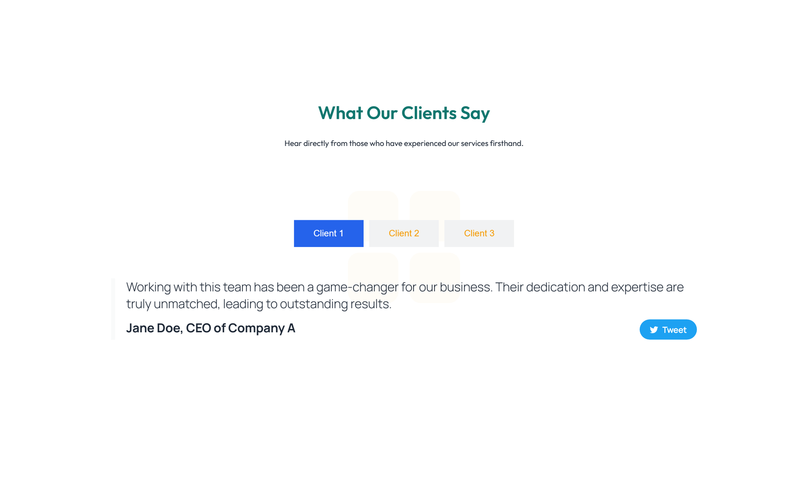 Screenshot of Testimonial with Carousel with Heading 77 - Elementor Testimonial Sections component