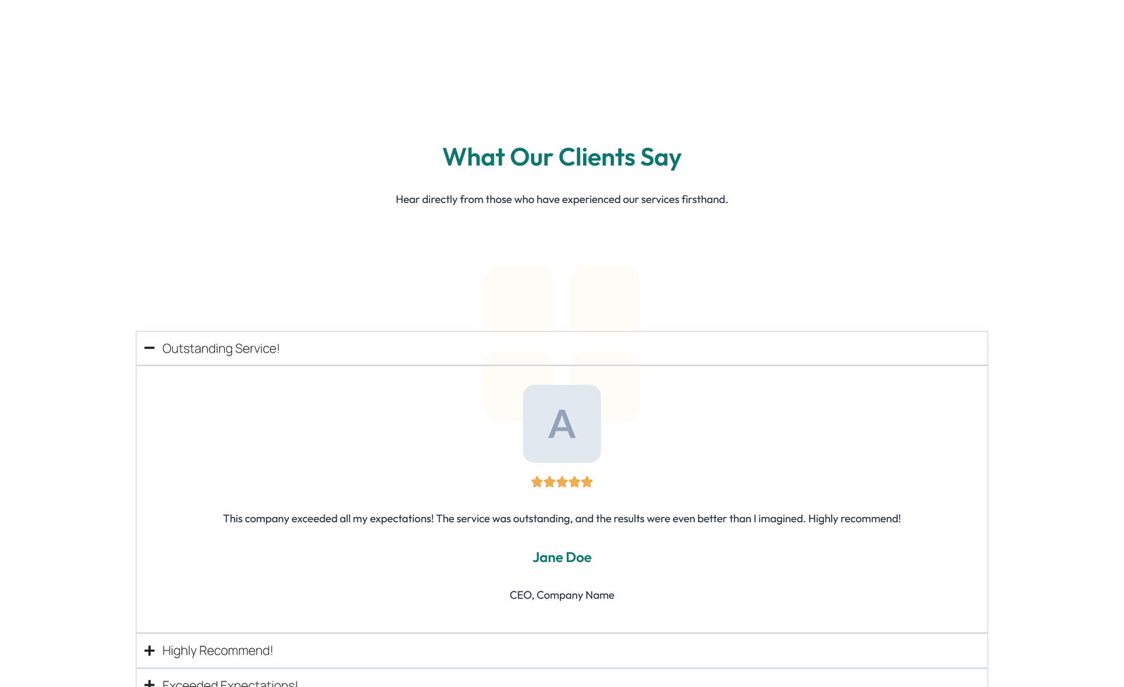 Screenshot of Testimonial with Carousel with Heading 79 - Elementor Testimonial Sections component