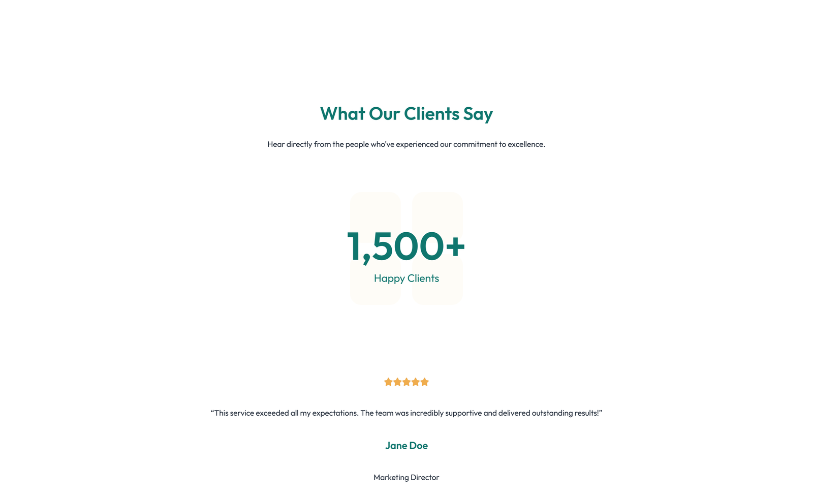 Screenshot of Testimonial with 3-column Rating, Quote Cards 80 - Elementor Testimonial Sections component