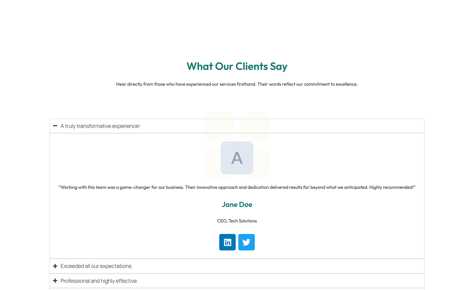 Screenshot of Testimonial with Reviews Widget with Heading 80 - Elementor Testimonial Sections component