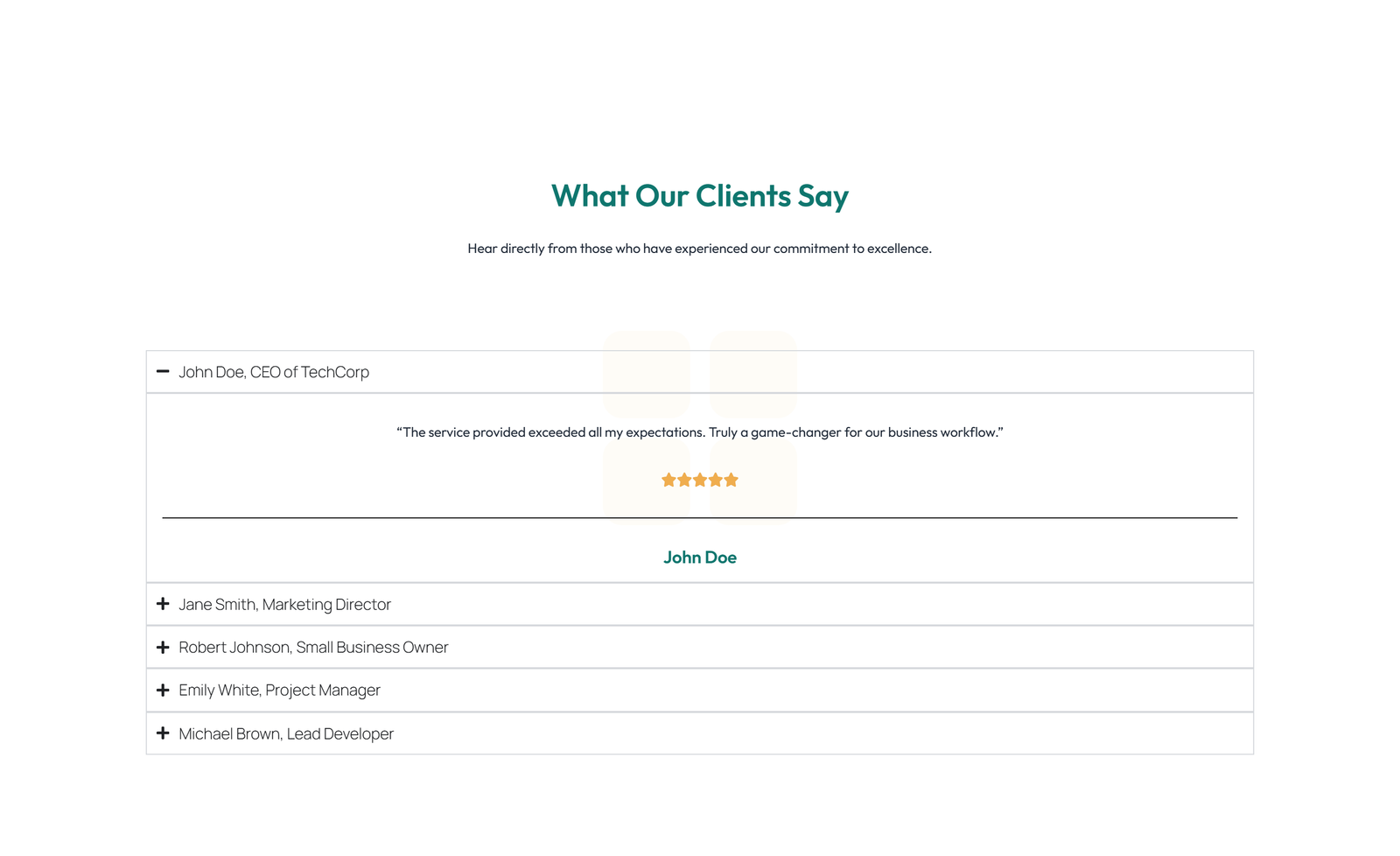 Screenshot of Testimonial with Carousel with Heading 81 - Elementor Testimonial Sections component
