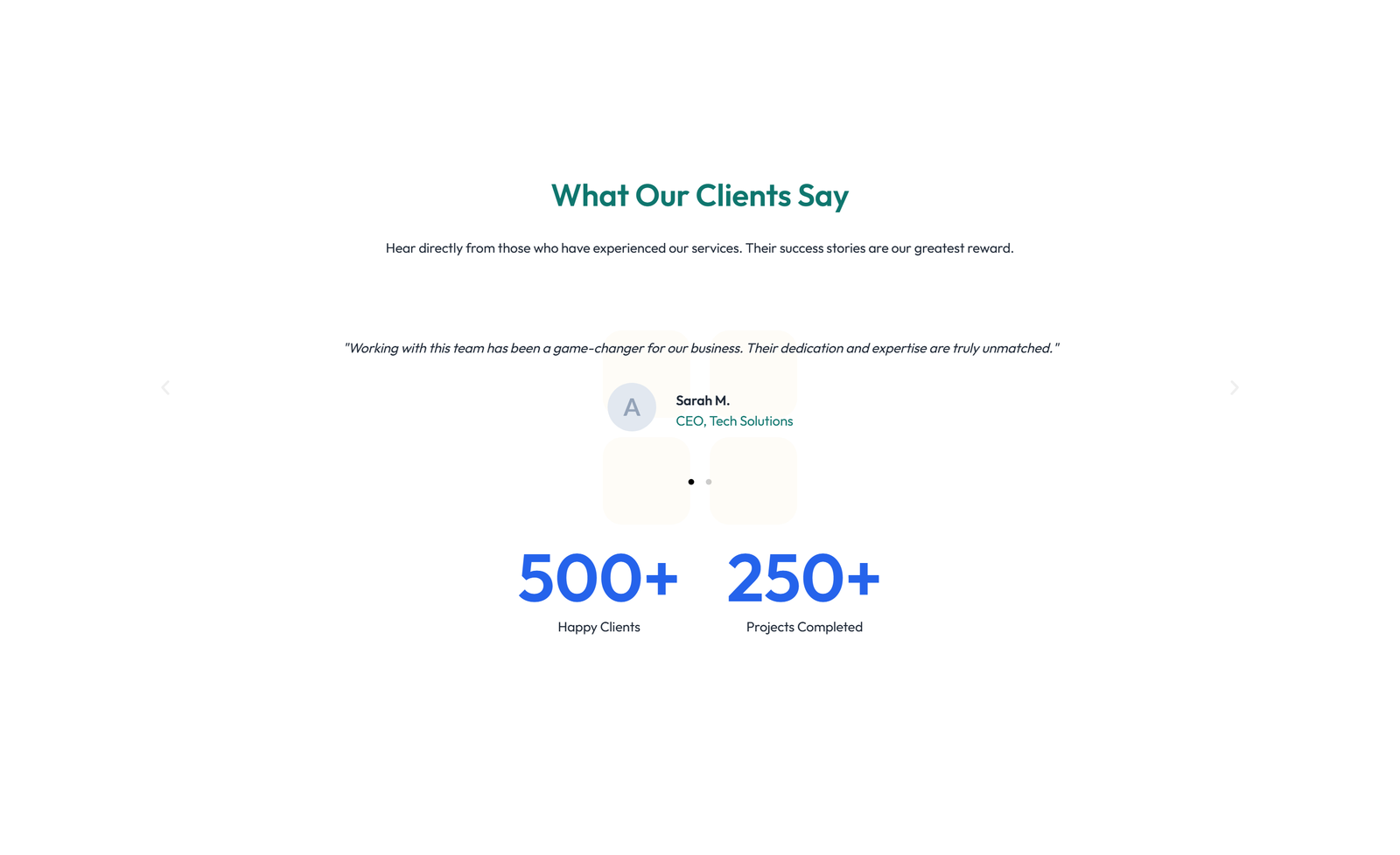 Screenshot of Testimonial with Single Centered Blockquote 82 - Elementor Testimonial Sections component