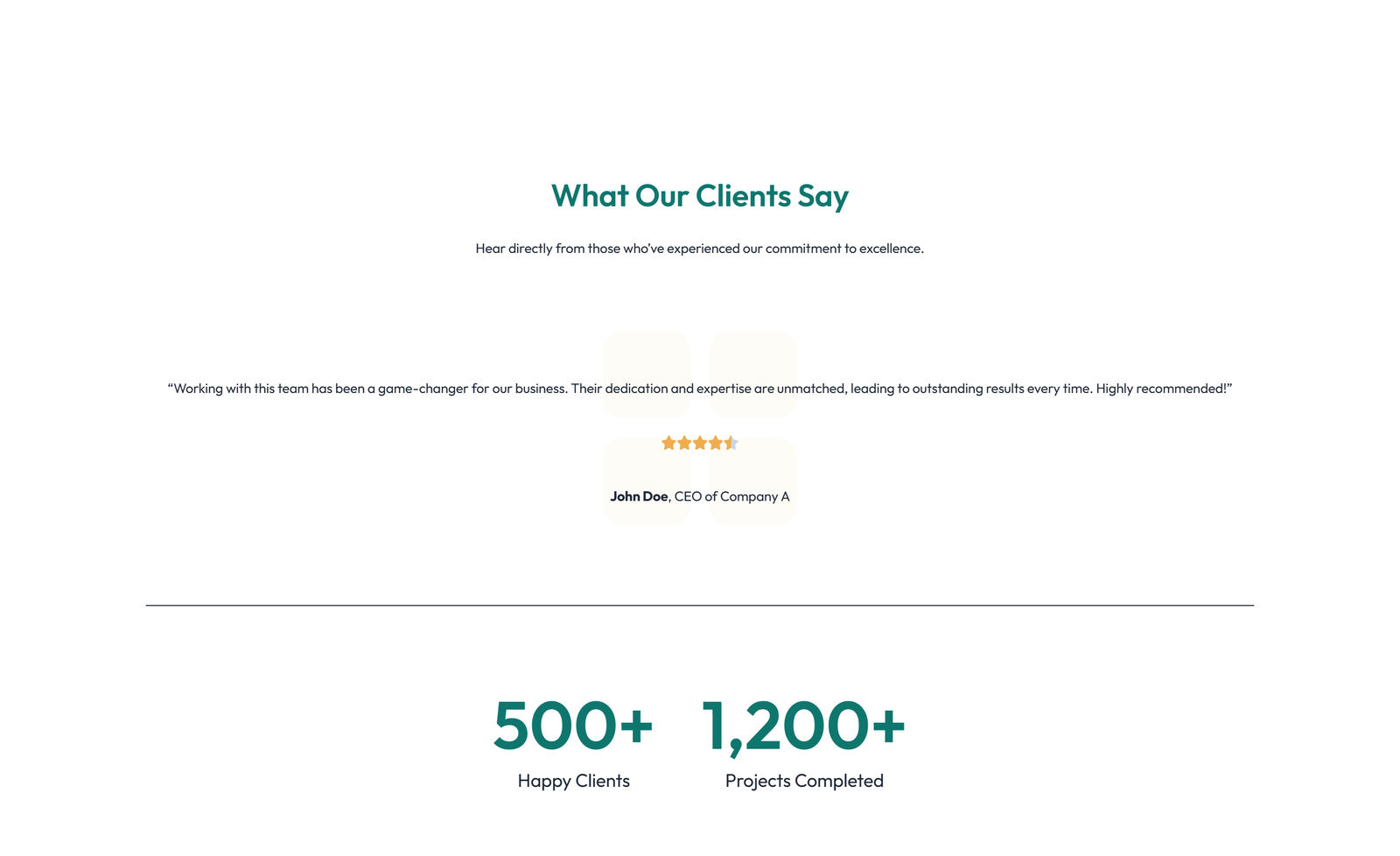 Screenshot of Testimonial with Carousel with Heading 84 - Elementor Testimonial Sections component