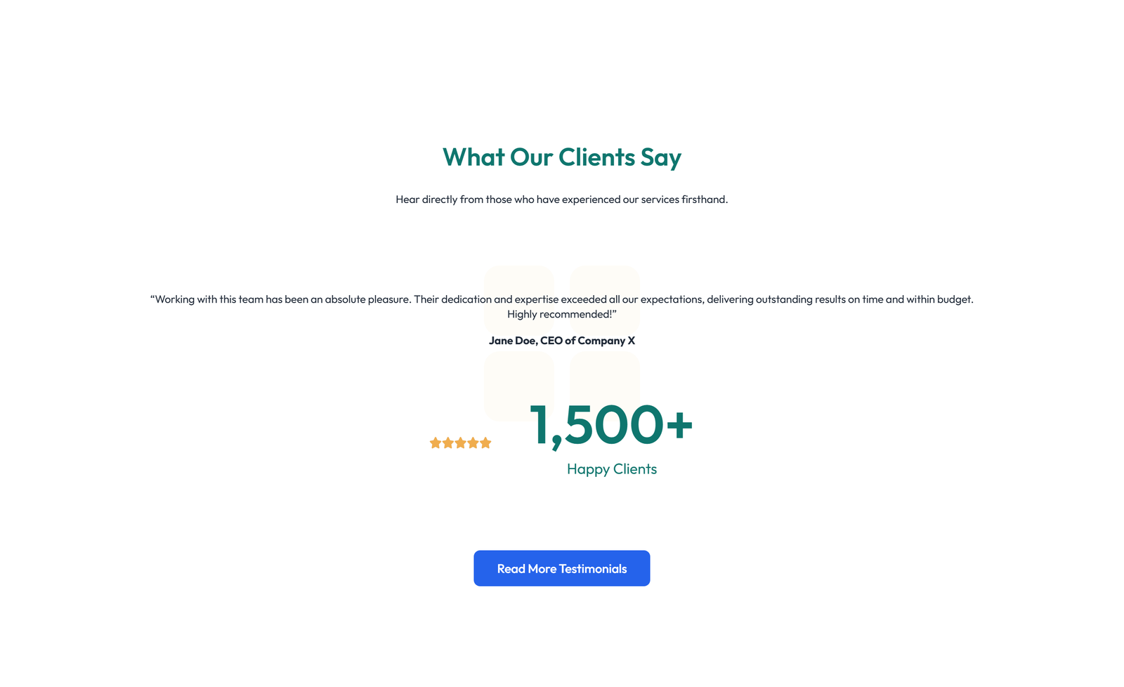 Screenshot of Testimonial with 3-column Rating, Quote Cards 86 - Elementor Testimonial Sections component