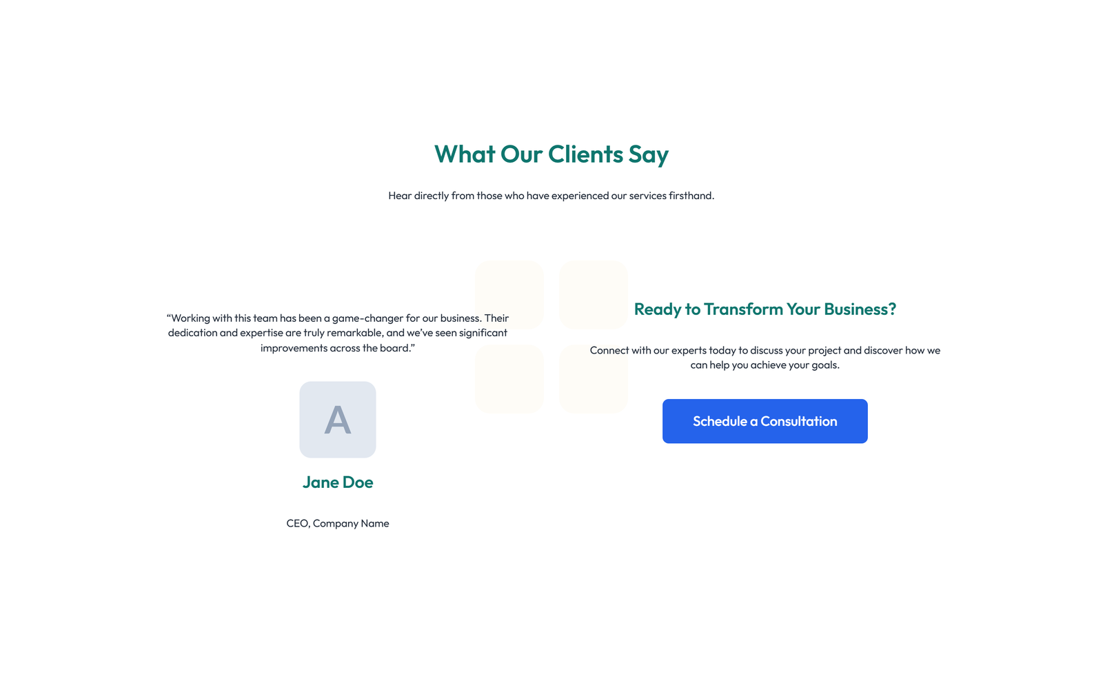 Screenshot of Testimonial with 3-column Rating, Quote Cards 88 - Elementor Testimonial Sections component