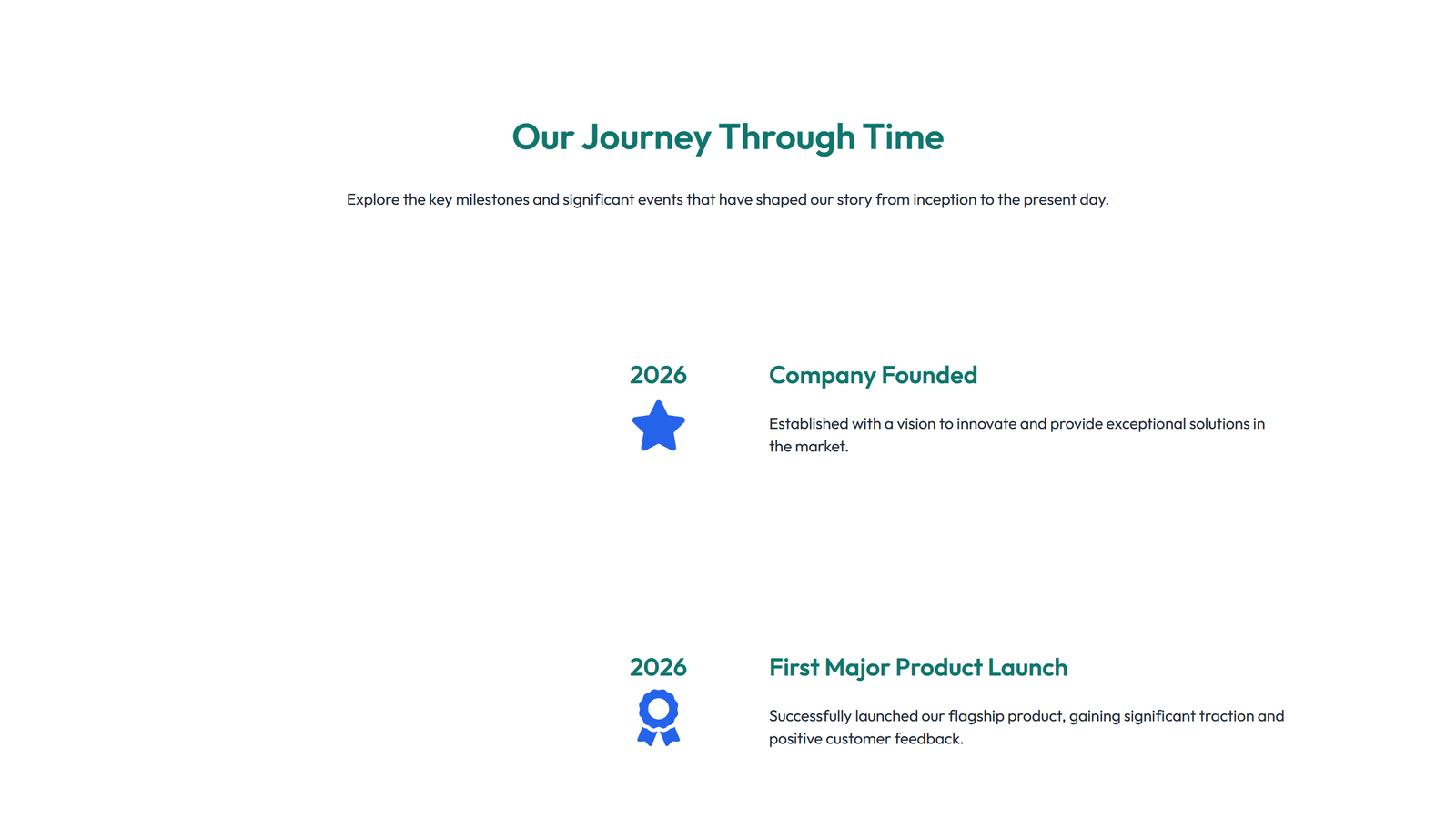 Screenshot of Timeline Layout Style 5 - Elementor Timeline / History component