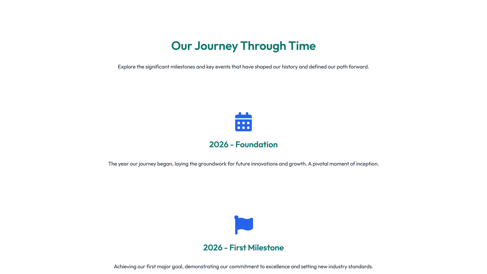 Screenshot of Timeline Layout Style 2 3 - Elementor Timeline / History component