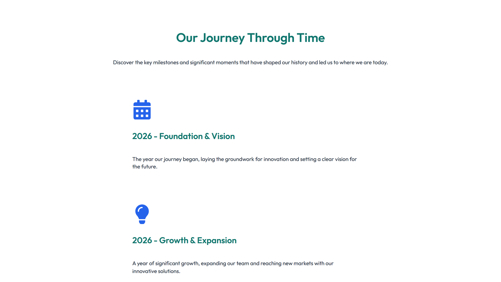 Screenshot of Timeline Layout Style 3 4 - Elementor Timeline / History component