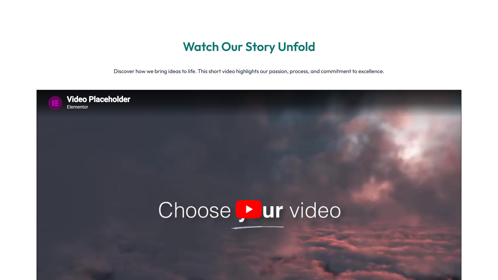 Video Layout Style 1 - Elementor component